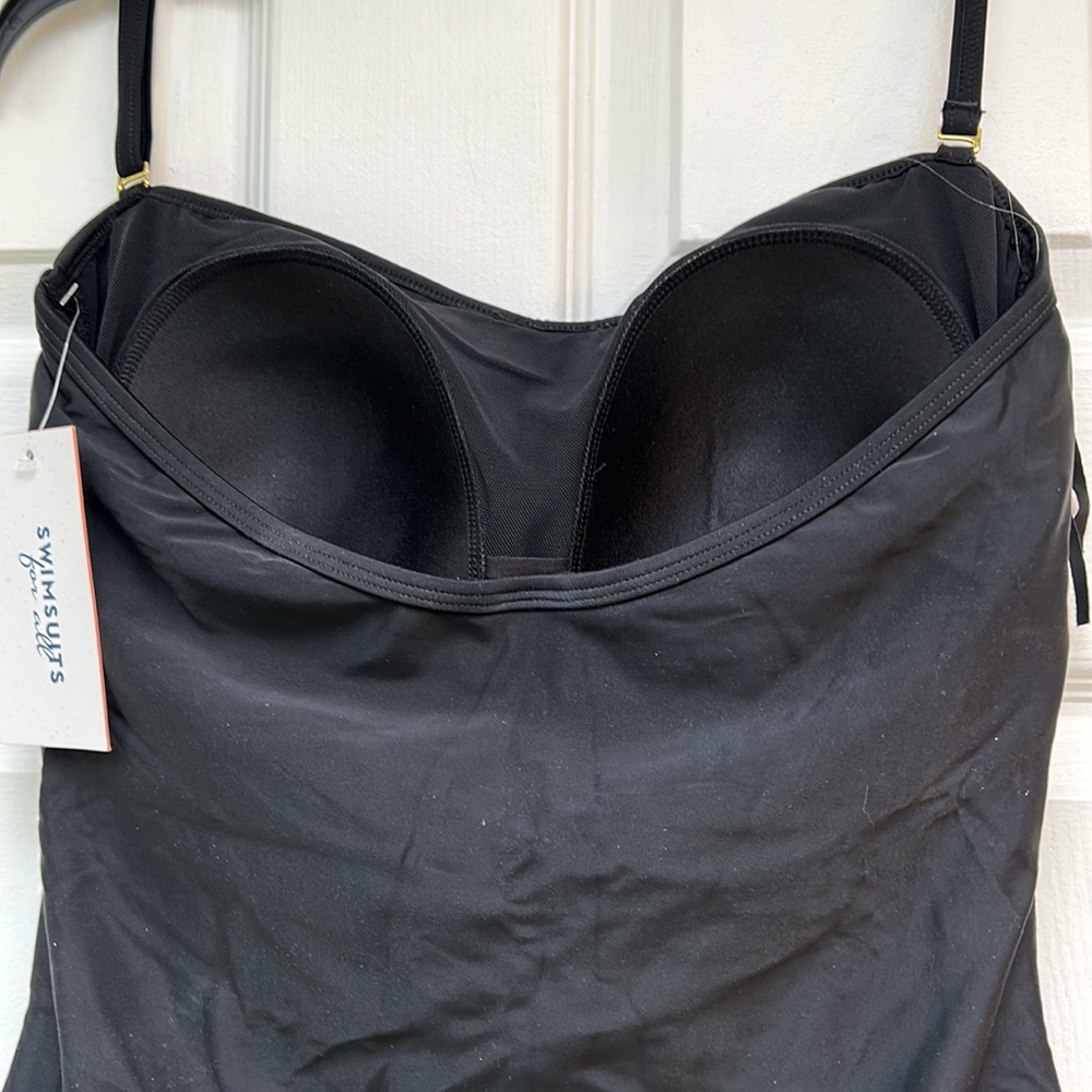 Swimsuits For All Fringe Bandeau One Piece Swimsuit-Size 12 NWT - Picture 6 of 9